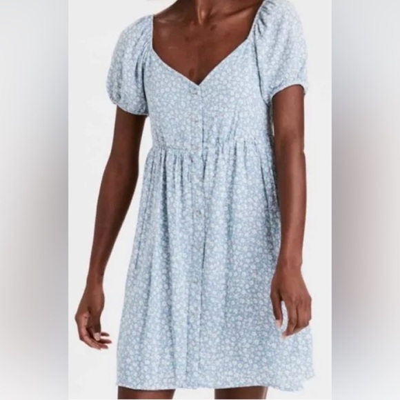 American Eagle Floral Button Up Babydoll Dress - Picture 1 of 2